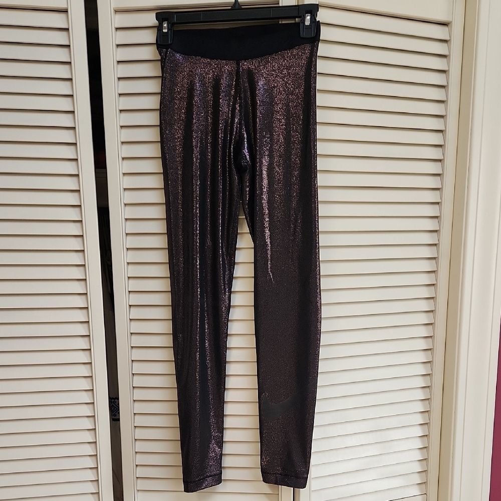 Nike Pro Purple Sparkle Black Leggings